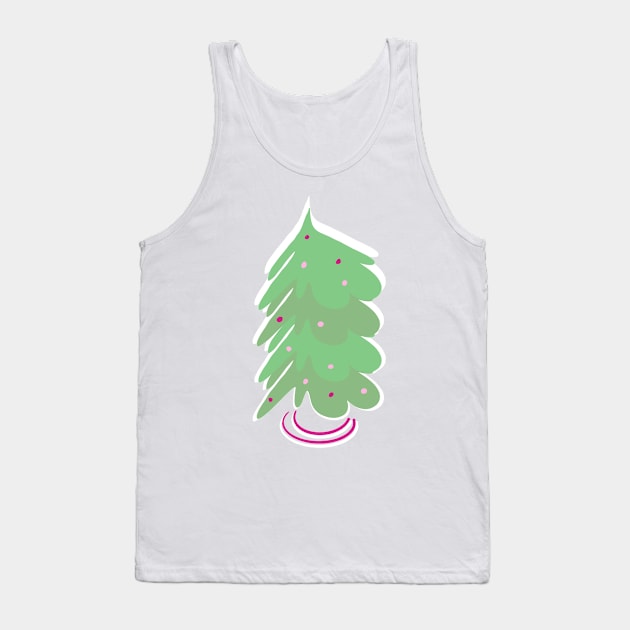 Cute Christmas Tree Green Pink Design Tank Top by Dreambigdigitaldesigns
